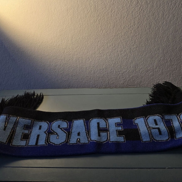 Versace 1978 Blue and Black Scarf - Free Shipping